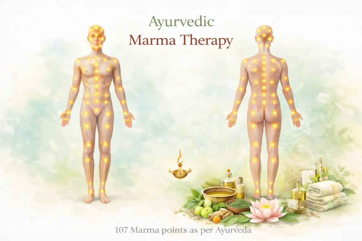 Ayurvedic marma therapy vital energy points diagram